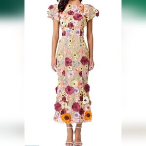 Floral Embroidered Midi Dress